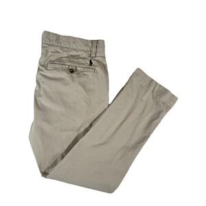 Polo Ralph Lauren Slim Stretch Tan Chino Pants Mens 34x30 (35x29) Big Pony Logo‎